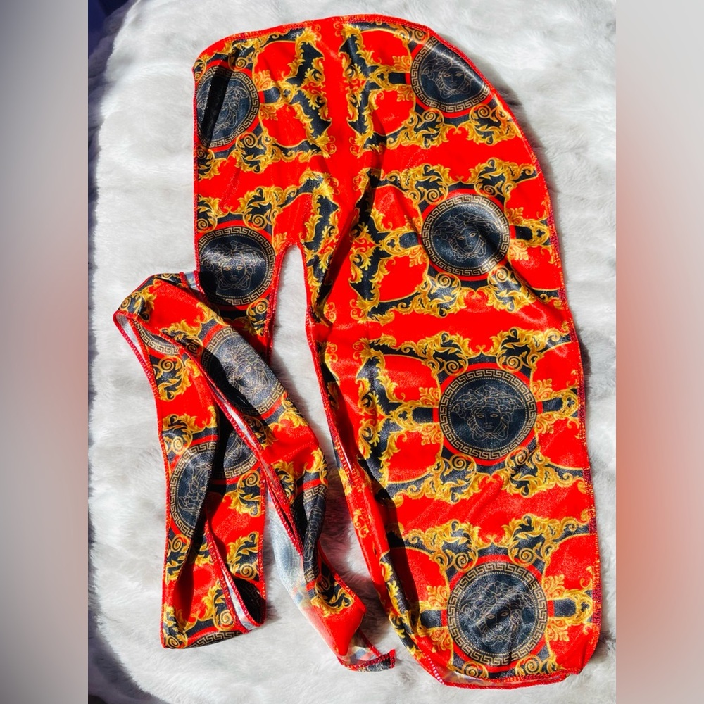 Red and Gold Patterned Men's durag